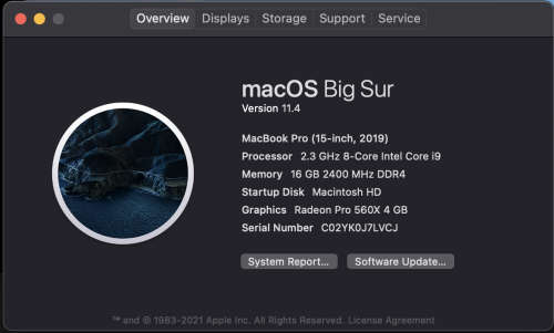 Macbook Pro 2019 - 15` - i9, 1TB SDD *READ*