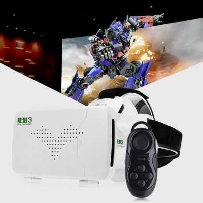RITECH Riem III Virtual Reality 3D Glasses wtih Remote Control -  WHITE