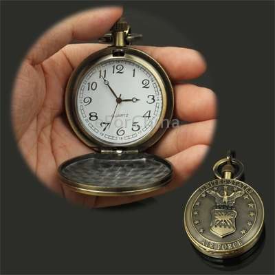 Classical Hawk Style Quartz Movement Pocket Watch with Hook