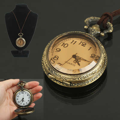 Classical Copper Unique Quartz Pocket Watch with Hanging Rope
