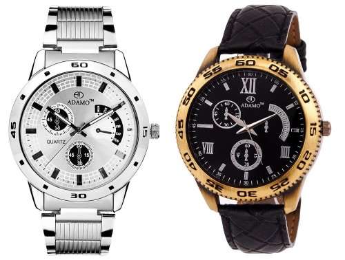 ADAMO Men's Designer Watch Combo