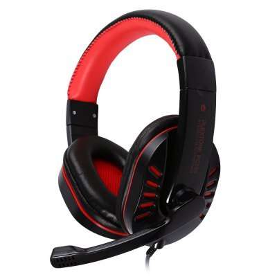 PLEXTONE PC750 Gaming Headphones with Mic  -  RED WITH BLACK