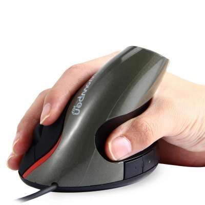 5D 2.4GHz Wired USB Vertical Optical Mouse  -  GRAY