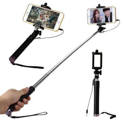 Portable 3.5mm Jack Cable Stretch Selfie Monopod Stick