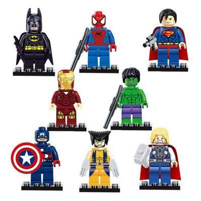 Super Heros - Building Blocks - 8 Box / Set  Collection Toys