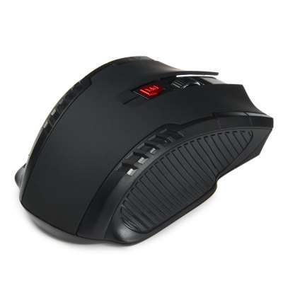2.4GHz - 6 Buttons 2400DPI Wireless Gaming Optical Mouse   -  BLACK