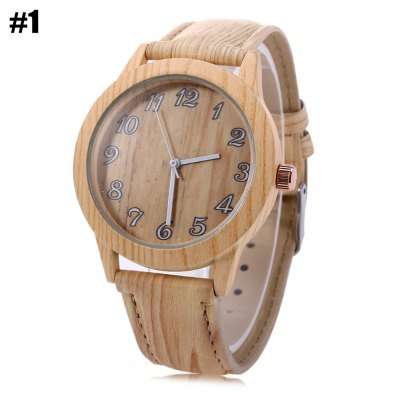 Geneva Wood-like Female Quartz Watch - DEEP BROWN