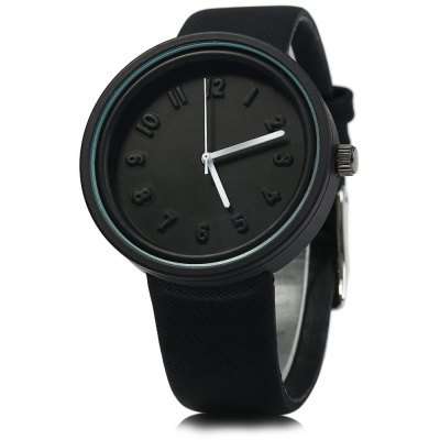 MILER A8289 Colloid Dial Stereo Scale Male Quartz Watch  -  BLACK