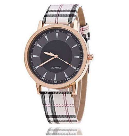 Fashion Plaid Pattern Band Unique Watch