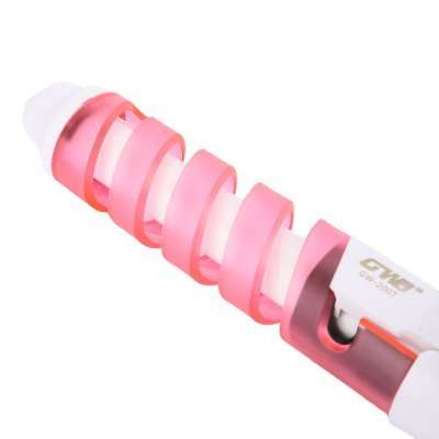 GUOWEI Salon Spiral Ceramic Curling Iron Hair Curler - PINK