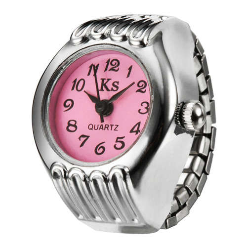 YP WH324 Luxury Silver Streak Strap Design Quartz RING Watch - Pink