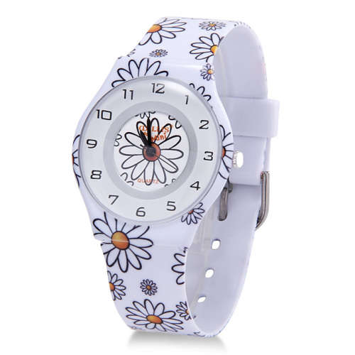 Willis 9918 Qute Daisy Designs Ultra-thin Waterproof Children Watch - White