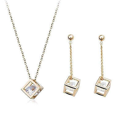 Alloy Pendant Necklace & Drop Earrings Jewelry Set