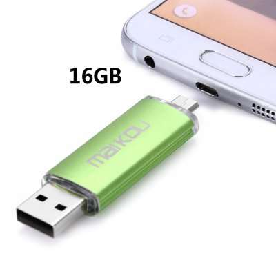 Maikou 2 in 1 - 16GB USB 2.0 Flash Drive  -  GREEN
