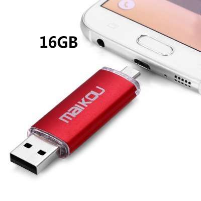 Maikou 2 in 1 - 16GB USB 2.0 Flash Drive  -  RED