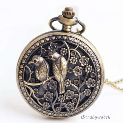 Fashion Iron Pocket Watch Bird Design, with Brass Watch Head