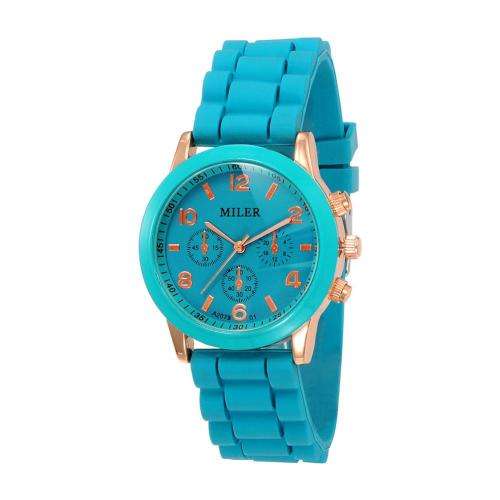 High Quality 304 Stainless Steel Silicon Quartz Wristwatch - DeepSkyBlue