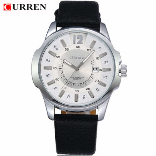 CURREN 8123 Men Quartz Watch  -  WHITE