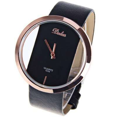 Dalas Quartz Watch with Hollow-out Dial  (Black)