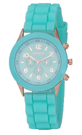 Ladies Quartz Silicone Sports Wrist Watch - MINT GREEN