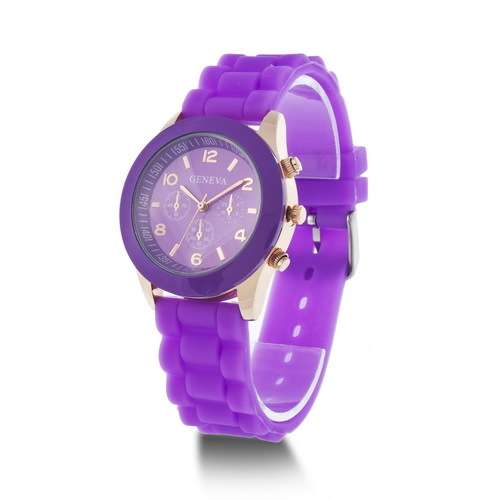 Ladies Quartz Silicone Sports Wrist Watch - PURPLE