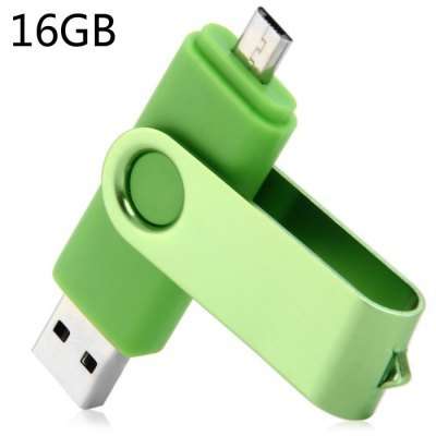 2 in 1 - 16GB OTG USB 2.0 Flash Drive - GREEN