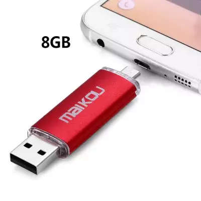 Maikou 2 in 1 - 8GB USB 2.0 Flash Drive  -  RED