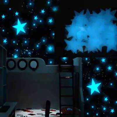 100Pcs Luminous Star Wars Wall Decals  -  DEEP BLUE