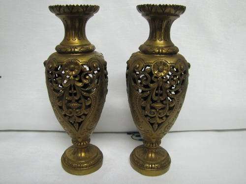 2 Pretty Brass Vases
