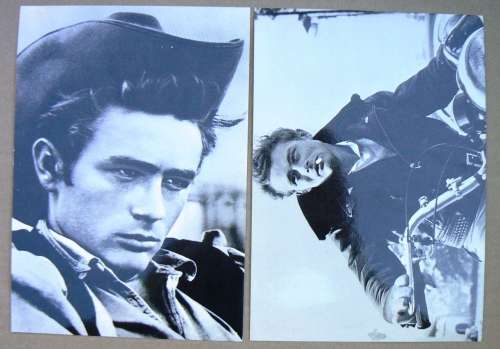 2 James Dean postcards, printed 1985 & 86