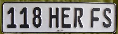Personalised Free State number plate - metal