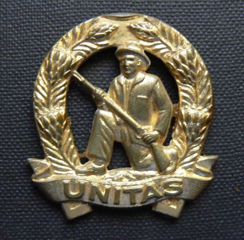 SADF Unitas Brass Badge (Large) 4.8 x 4.2 cm