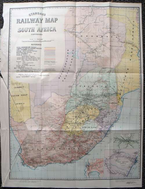 Railway Map of South Africa 1909  + General Manager of Railways Report for the year 1908