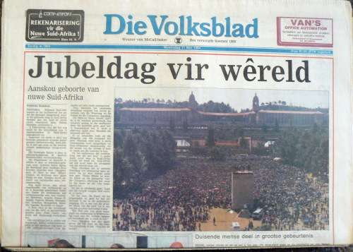 Mei 1994 -- Volledige Maand se Koerante met Verkiesings uitslae, Pres Mandela se inhuldiging ens.!!!