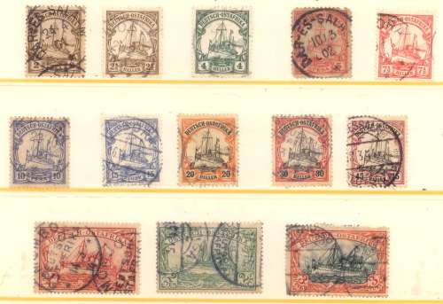 Deutsche Ostafrika set of 13 stamps 1901 - 1908