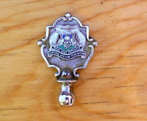 1960's Central African Federation Metal Emblem - Malawi, Northern Rhodesia & Southern Rhodesia