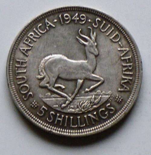 1949 - 5 Shilling Coin -- Silver - (Five Shilling)