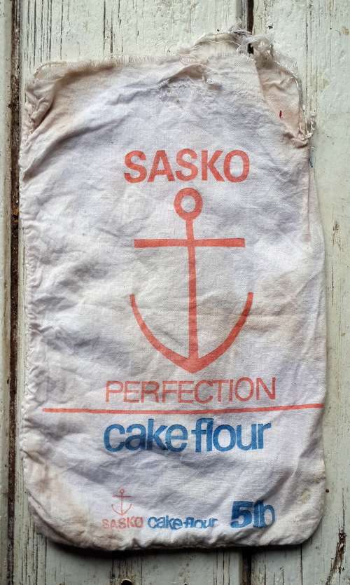 Vintage SASKO Cake Flour - cloth Bag (5Lb) Ou SASKO Banket Meelblom Sak