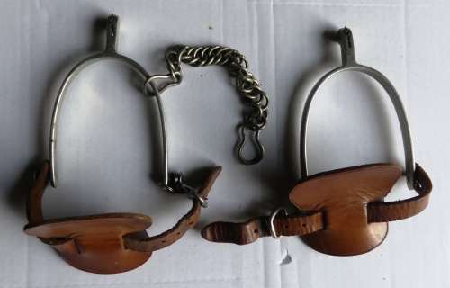 Beautiful Old Set of Military Horse Spurs with Leather Straps (WW2 ERA)