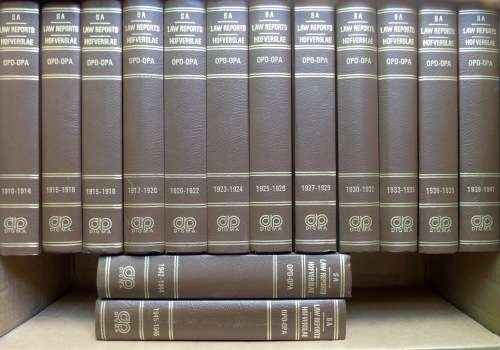SA Law Reports/ Hofverslae OPD / OPA 1910-1946  -- 14 Volumes