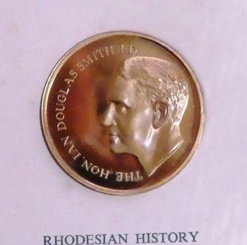 Rhodesian History Medallion  Volume 2 -- Proclamation of Sovereign Independence 1965 - Bronze