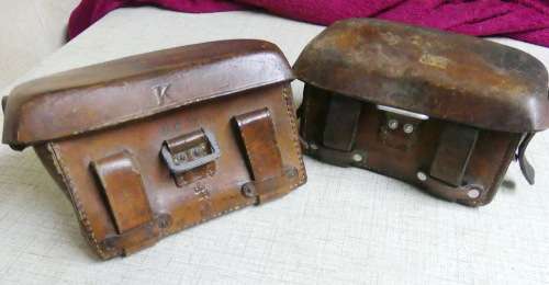 Set of Original German WWII Medical Leather Field Pouch Dated 1941 with Content List ** RARE ITEM**