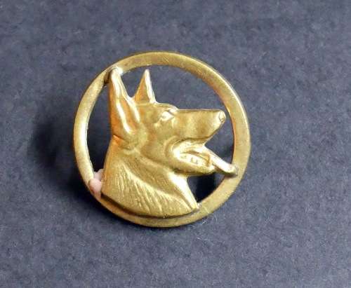 Police Dog Handlers  breast badge -- Gilded Metal