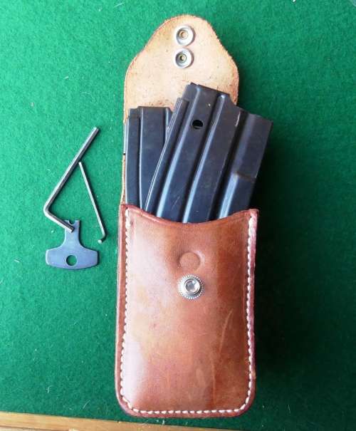 Leather Pouch with 2 RUGER Mini 14 Magazines