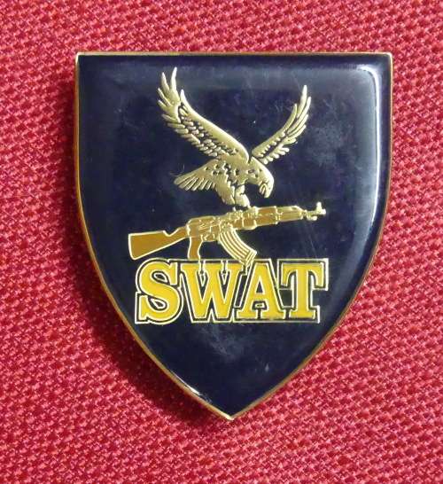 SWAT Unit Shoulder Flash-- Metal -- Dark Navy Blue