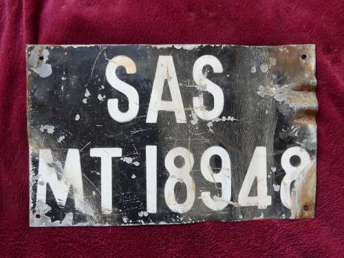 RARE South African Railways Vehicle Number Plate -- SA Spoorwee Vragmotor Nommerplaat (Metal Number