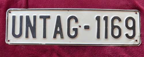SWA UNTAG- (UN TRANSITION )ASSISTANCE GROUP-ORIGINAL,VEHICLE NUMBER PLATE-1980'SUNTAG 1169