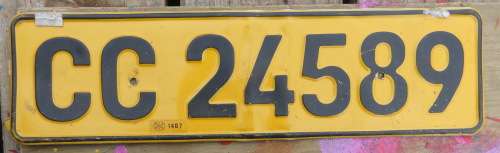 Old Northern Cape Number Plate -- CC 24589 -- (Kimberley) --  Noord Kaap Nommerplaat -- Metal
