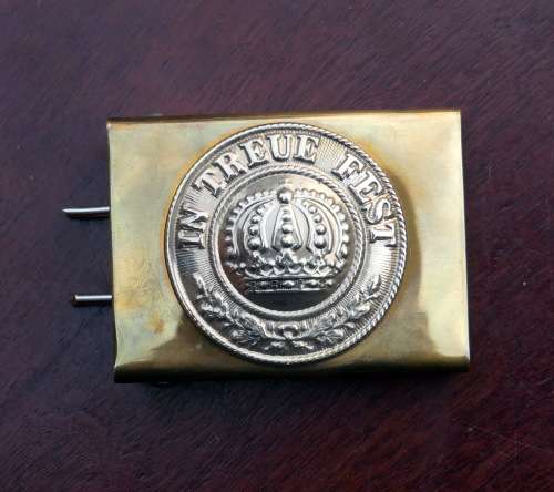 WWI German / Bavarian Belt Buckle -- 'In Treue Fest
