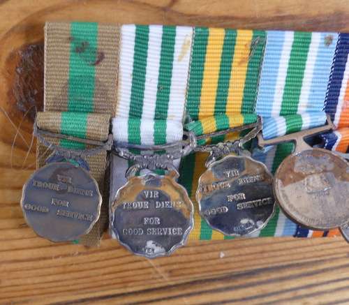 Set of 6 SADF Miniature Medal set --